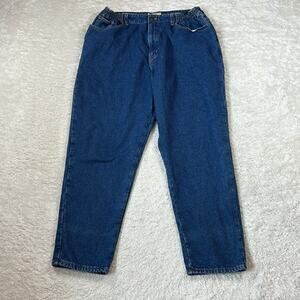 LL Bean flannel lined high rise tapered jeans, 18w